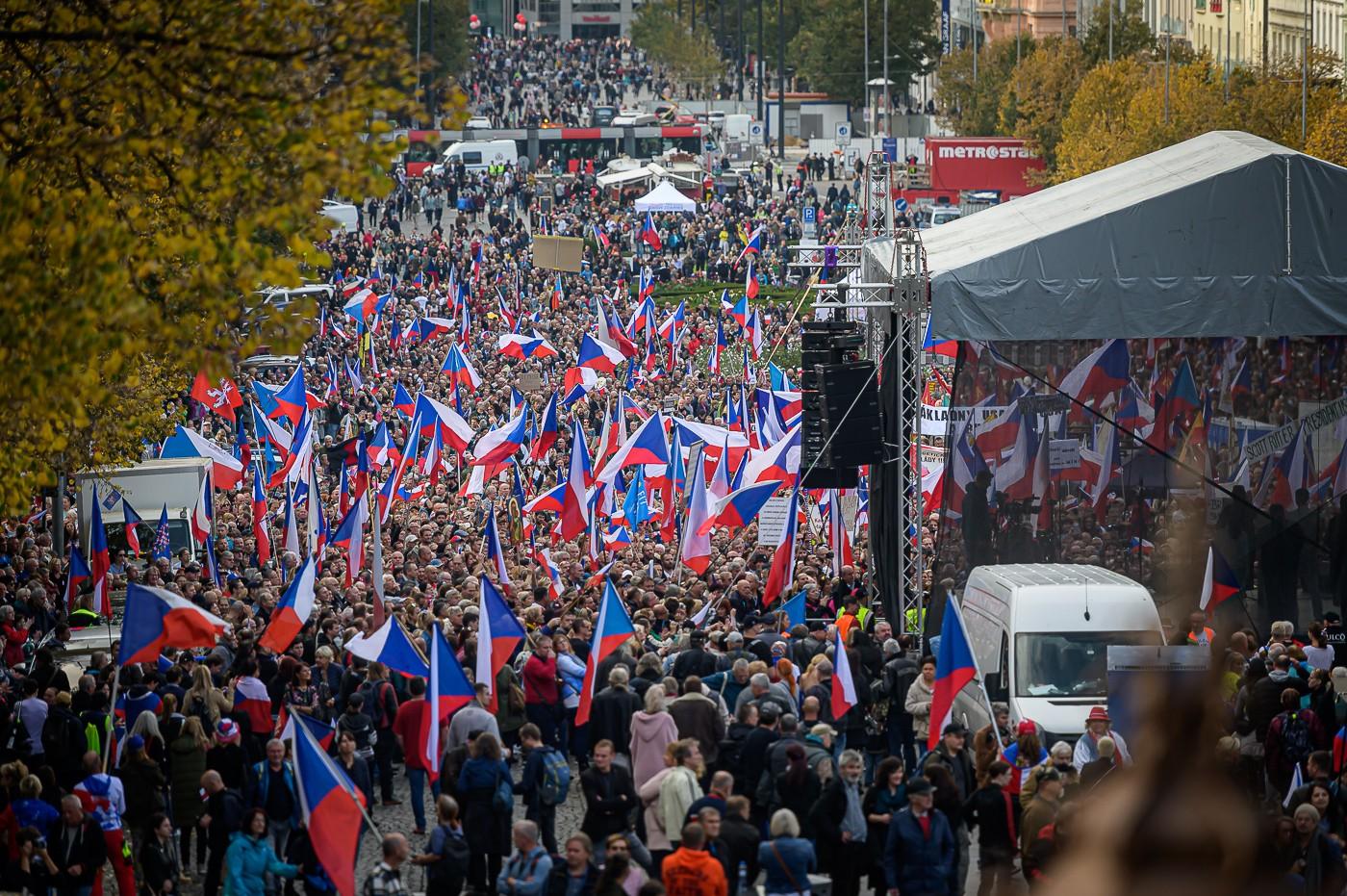 Shromáždění na Václavském náměstí 28. 10. 2022