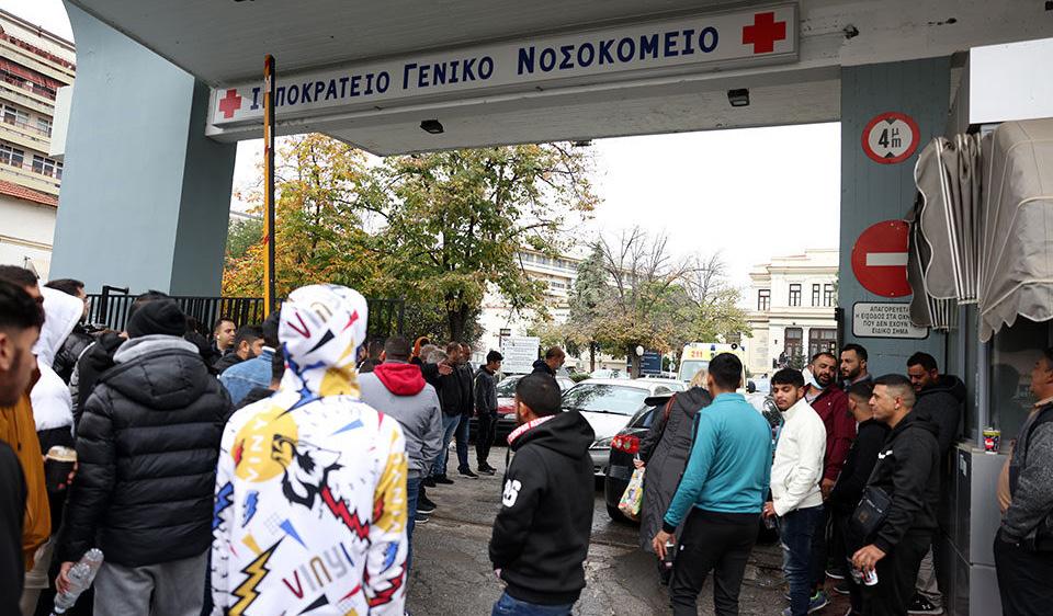 Romani community in Greece at hospital where Kostas Fragoulis passed away