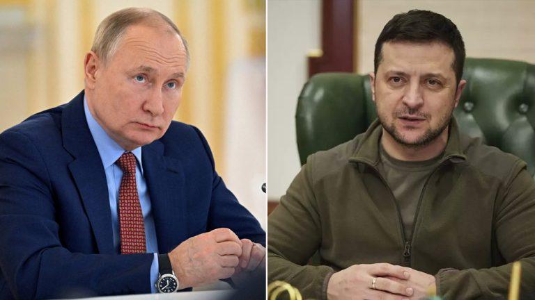 Vladimir Putin a Volodymyr Zelensky