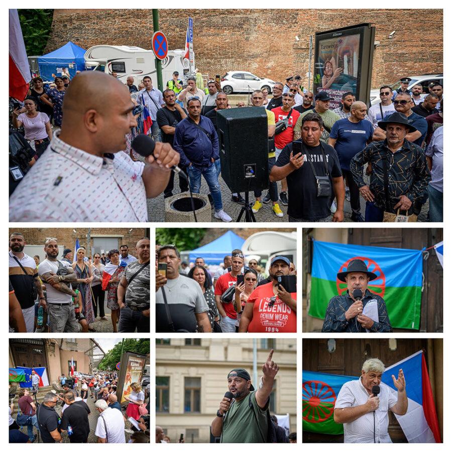 Demonstraci za rovnoprávnost, bezpečnost a proti měření dvojím metrem před Úřadem vlády, 13. 7. 2023 (FOTO: Petr Zewlakk Vrabec)