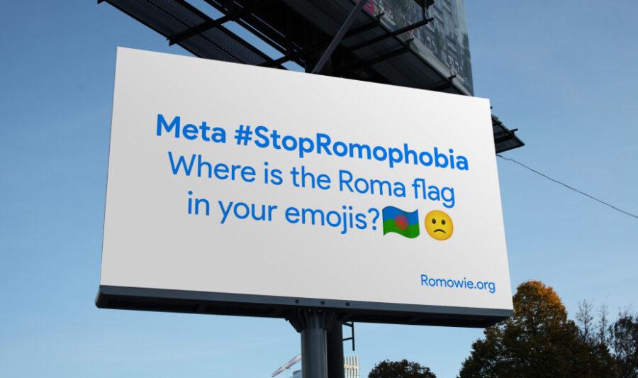 Billboard umístěný ve Varšavě v rámci kampaně Stop Romofobie  (FOTO: Se svolením Centrální rady Romů v Polsku, Publicis Group)