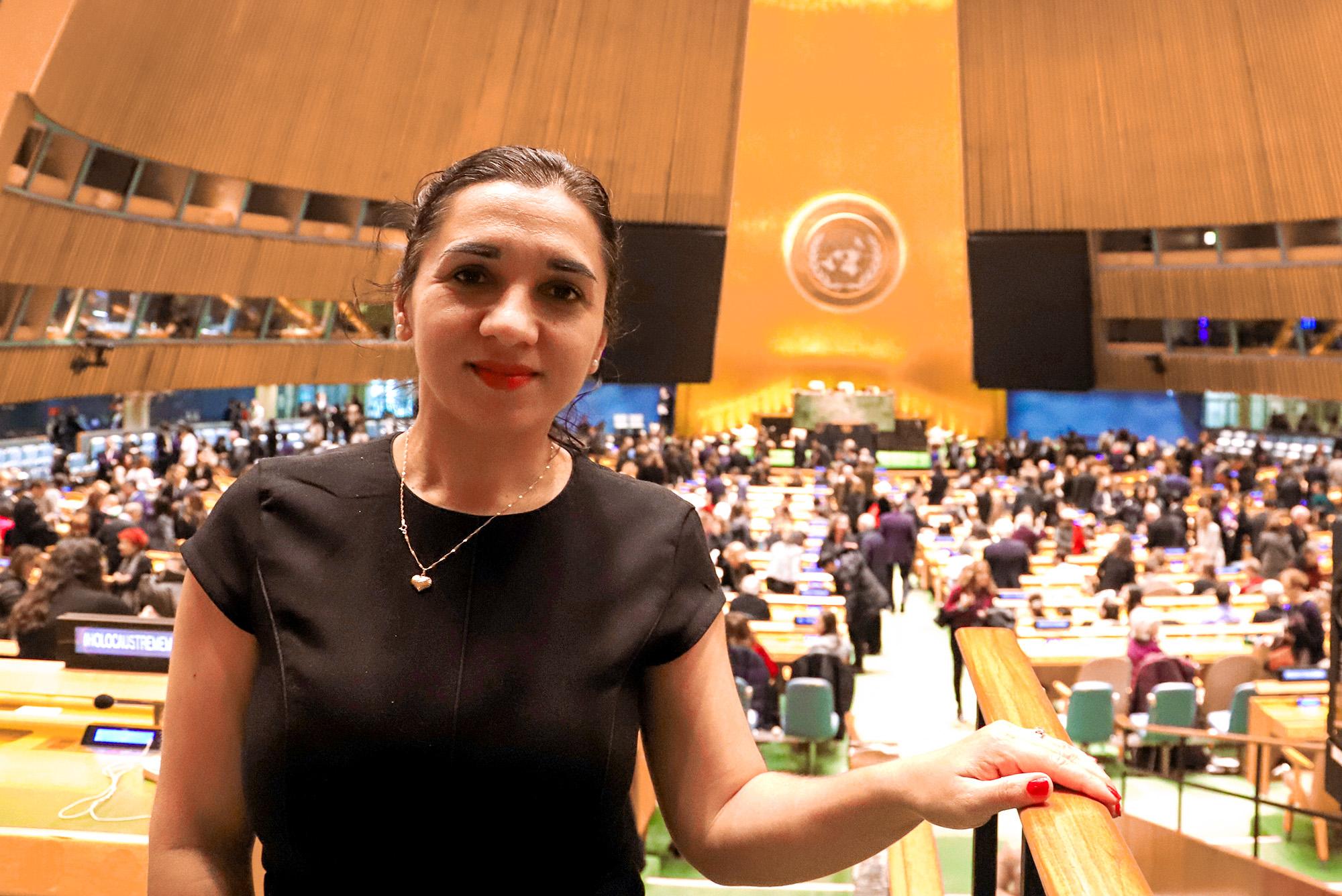 Renata Berkyová v sídle Organizace spojených národů v New Yorku (FOTO: František Bikár)