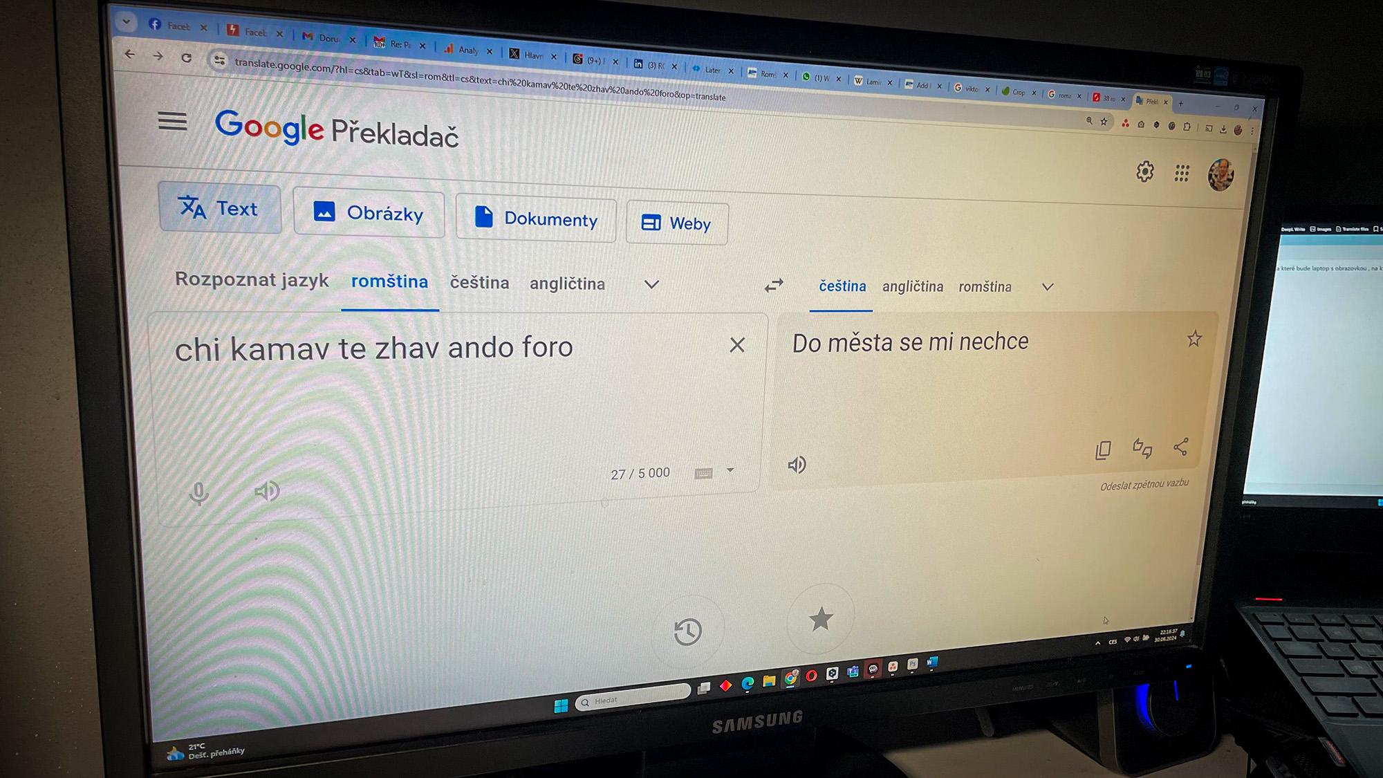Překladač od společnosti Google nabízí možnost překladů do romštiny a z romštiny (FOTO: Zdeněk Ryšavý)