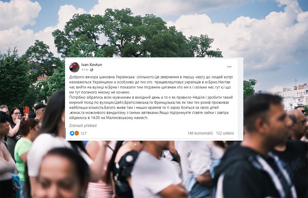 Status zveřejněný 17. 6. 2023 na sociální síti Facebook. (FOTO: Michaela Sošková, koláž: Romea.cz)