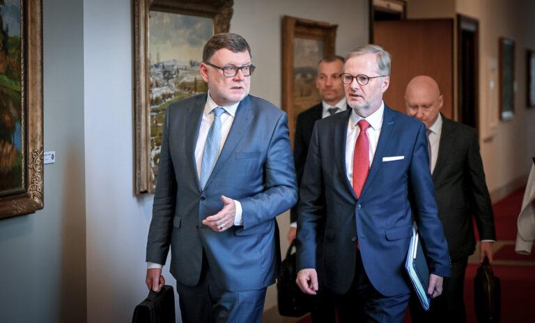 Premiér Petr Fiala a ministr financí Zbyněk Stanjura (FOTO: Úřad vlády ČR)