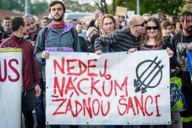 Demonstrace proti nacismu, 1. 5. 2019, Brno (FOTO: Petr Zewlakk Vrabec)
