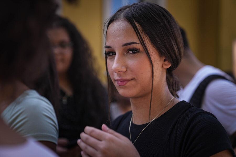 Nela Charchoňová vna setkáním romských studentů Baruvas (FOTO: Richard Horváth)