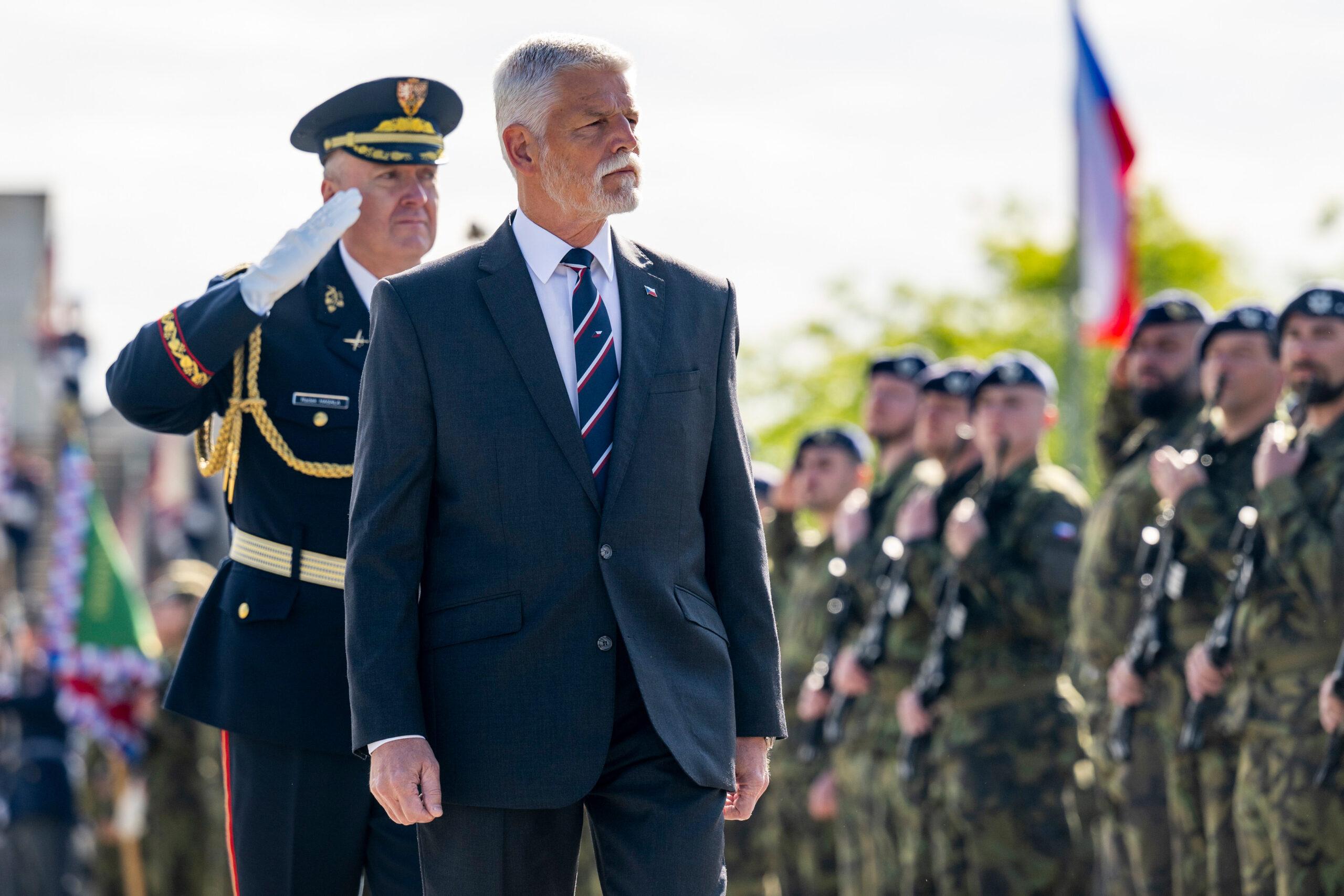 Prezident Petr Pavel při pietním aktu k 80. výročí konce druhé světové války, 8. května 2025, Národní památník na Vítkově, Praha (FOTO: ČTK / Deml Ondřej)