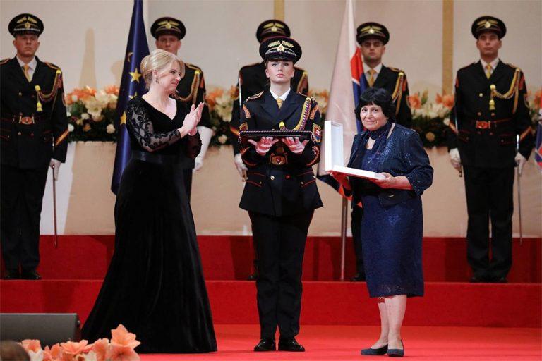 On 1 January 2023, Anna Koptová was awarded the Order of Ľudovít Štúr Second Class (PHOTO: Facebook page of the President of Slovakia, Zuzana Čaputová)