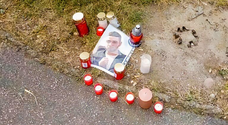 Pietní místo v Brně, kde byl 10. 6. 2023 zavražděn 23letý mladík (FOTO: Facebook/Jožka Daniel)