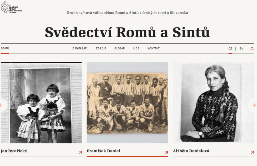 Náhled webových stránek databáze Svědectví Romů a Sintů (FOTO: Jana Baudyšová)