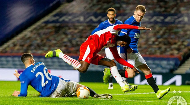 Slavia Prague fans display sick banner calling Rangers' Glen Kamara the  n-word after European clash